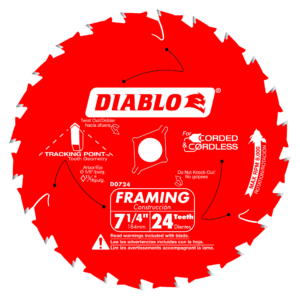 7-1/4" x 24-Teeth Framing Saw Blade for Wood