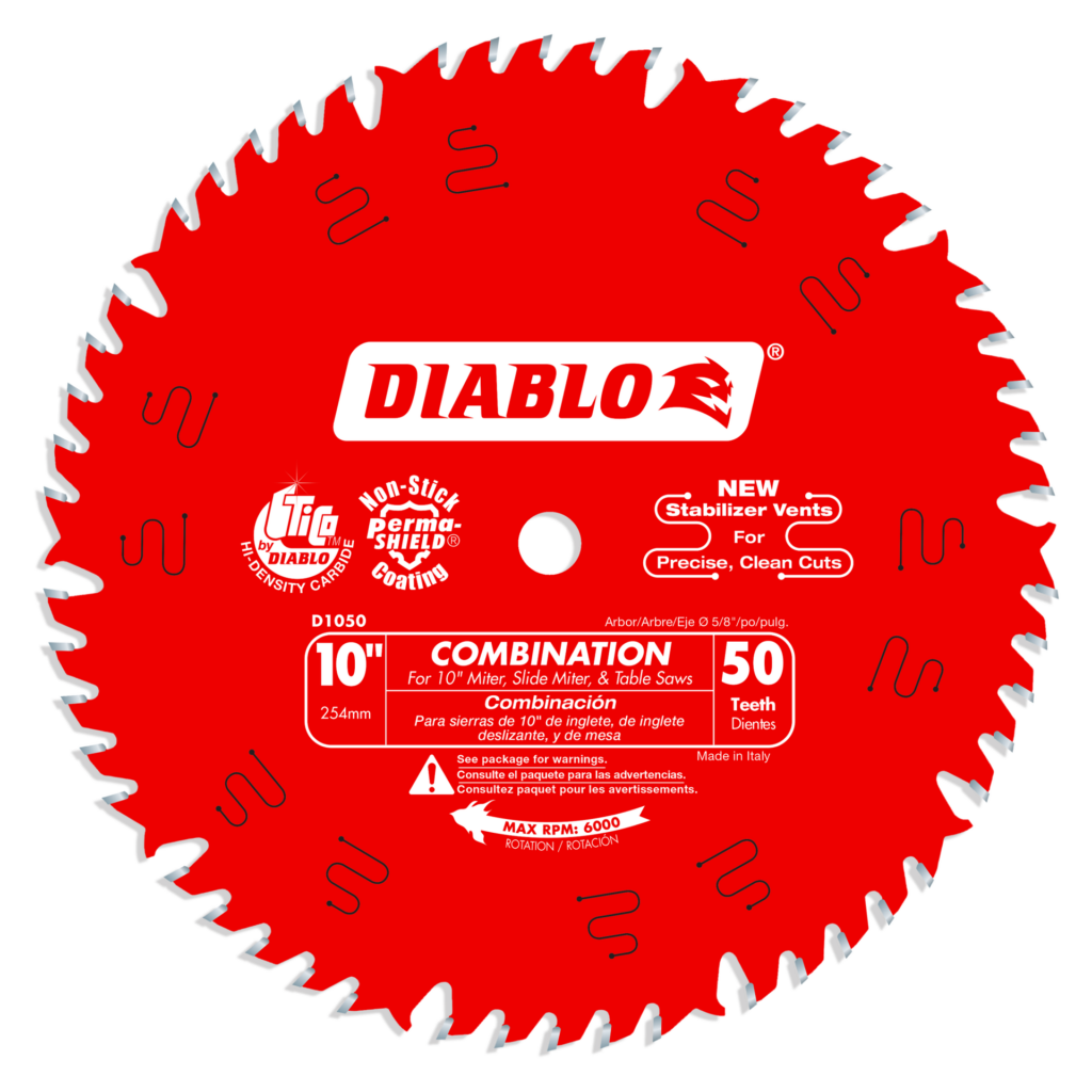 10" x 50-Teeth Combination Saw Blade for Wood