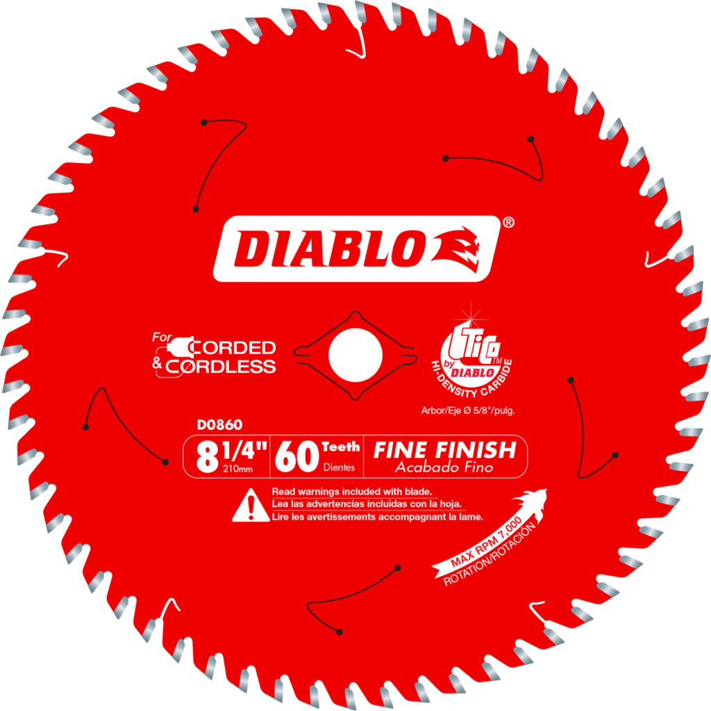 8-1/4" x 60-Teeth Fine Finish Saw Blade for Wood