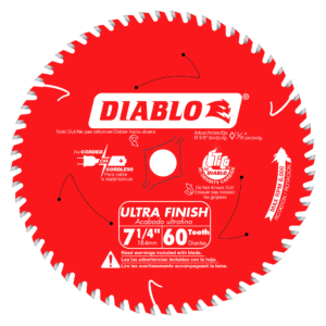 7-1/4" x 60-Teeth Ultra Finish Carbide Saw Blade for Wood