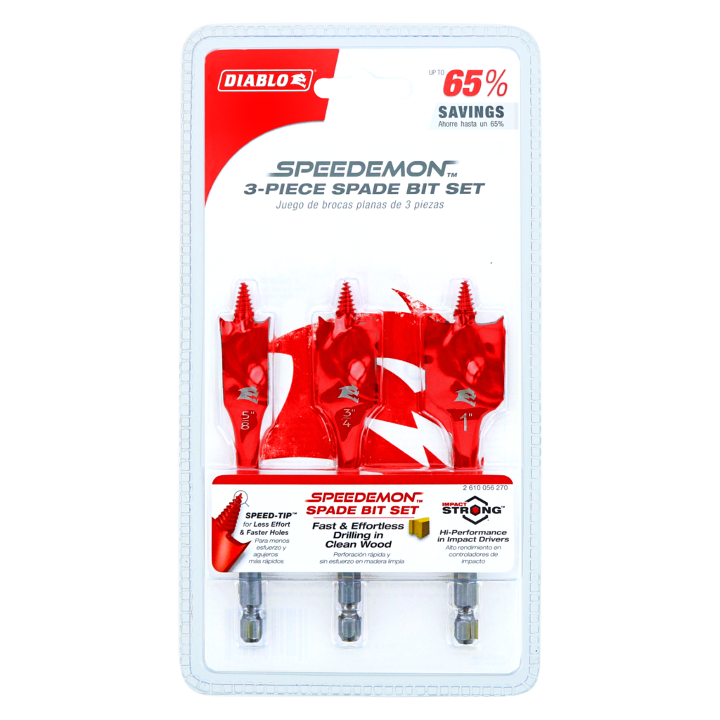 3 pc Spade Bit Set for Wood (3-Piece)