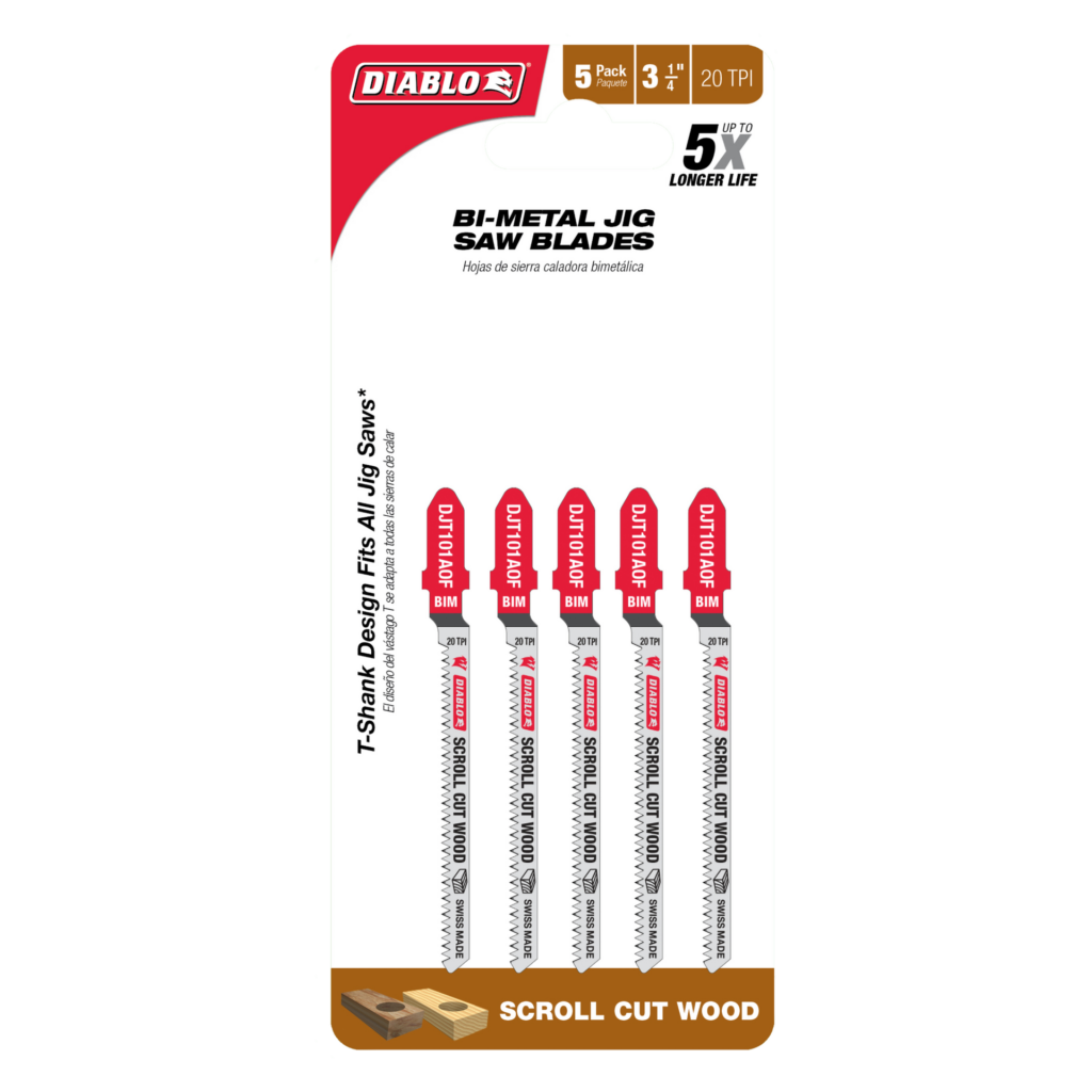 3-1/4" 20TPI Bi-Metal Jig Saw Blades for Wood (5-Pack)