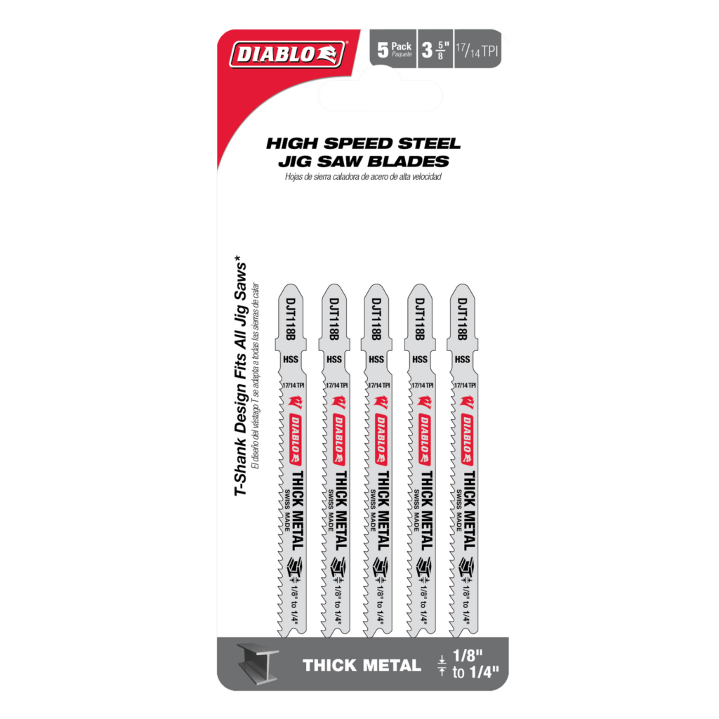 3-5/8" 17/14TPI High Speed Steel Jig Saw Blades for Thick Metal (5-Pack)