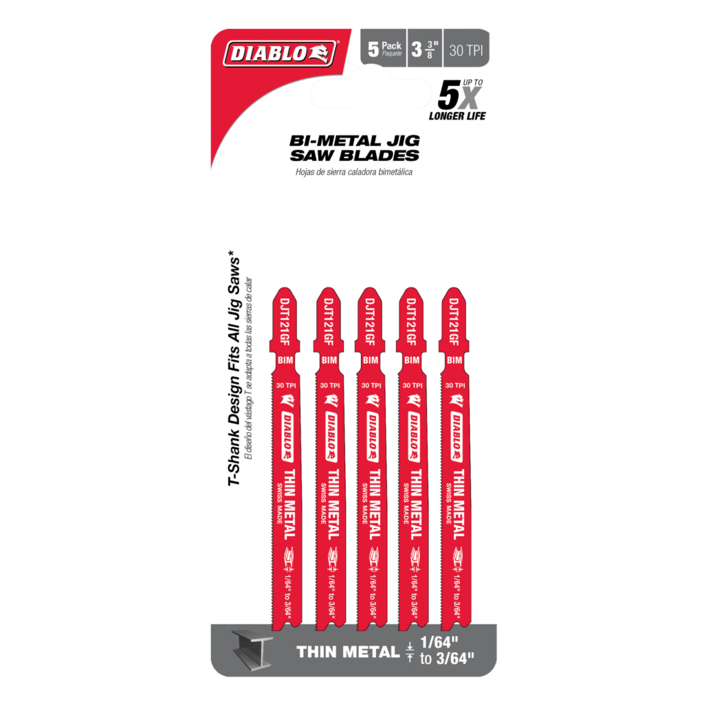 3-5/8" 30TPI Bi-Metal Jig Saw Blades for Thin Metal (5-Pack)