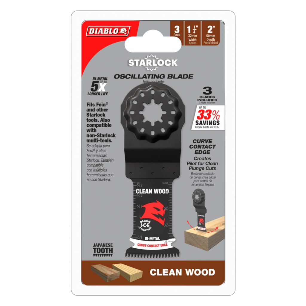 1-1/4" Demo Demon™ Starlock Bi-Metal Oscillating Blades for Clean Wood (3-Pack)