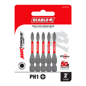 2" #1 Phillips Drive Bits (5-Pack)