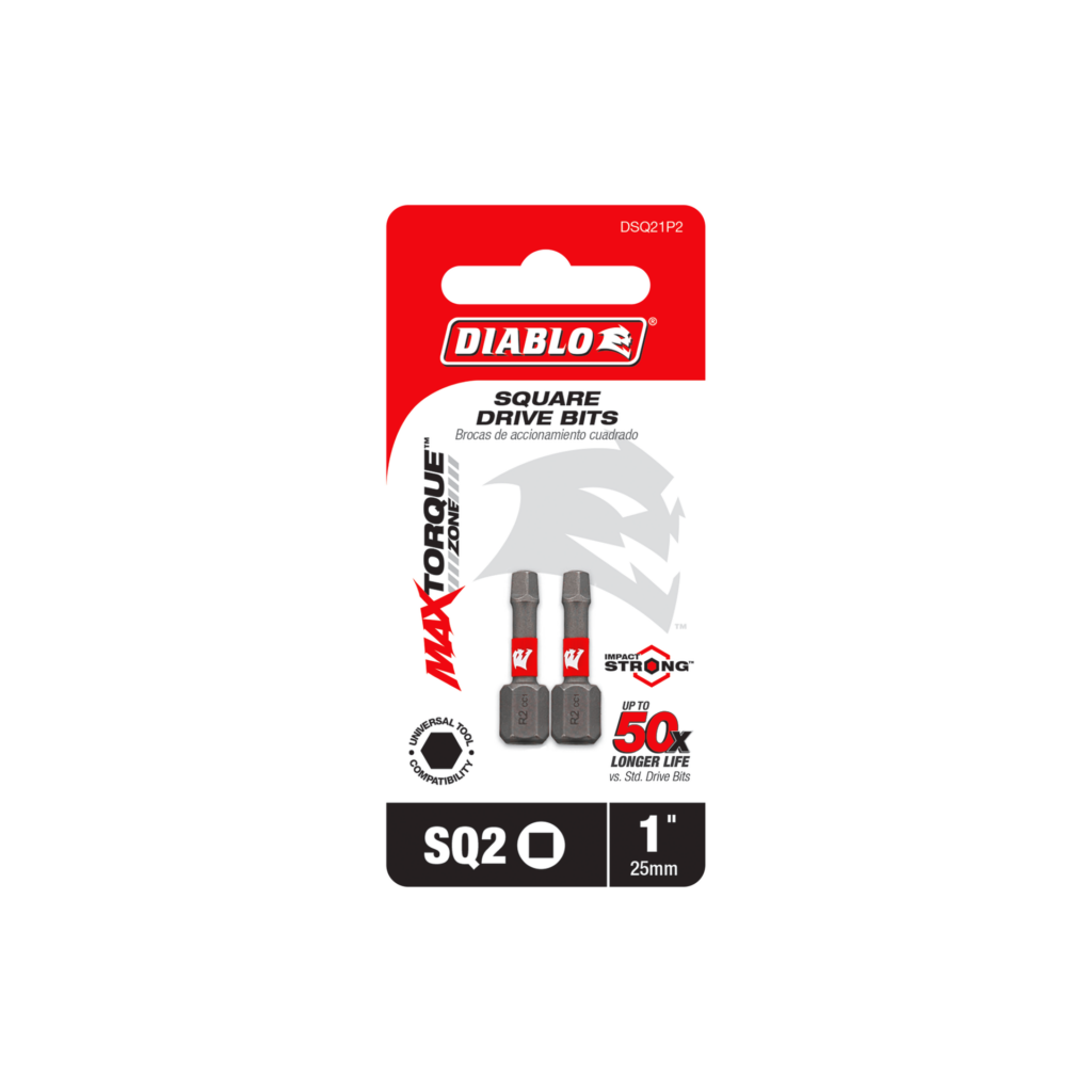 1" #2 Square Drive Bits (2-Pack)