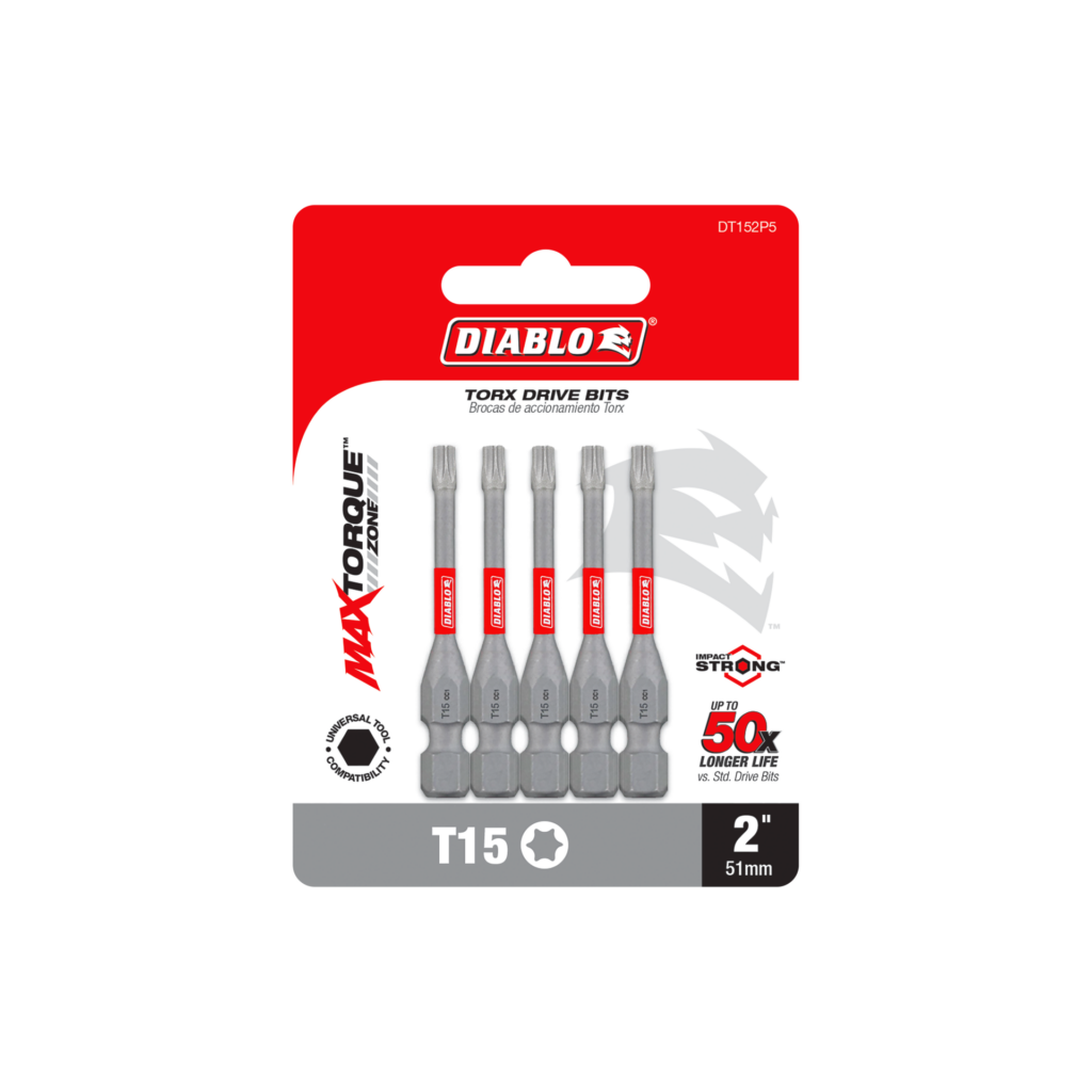 2" #15 Torx Drive Bits (5-Pack)