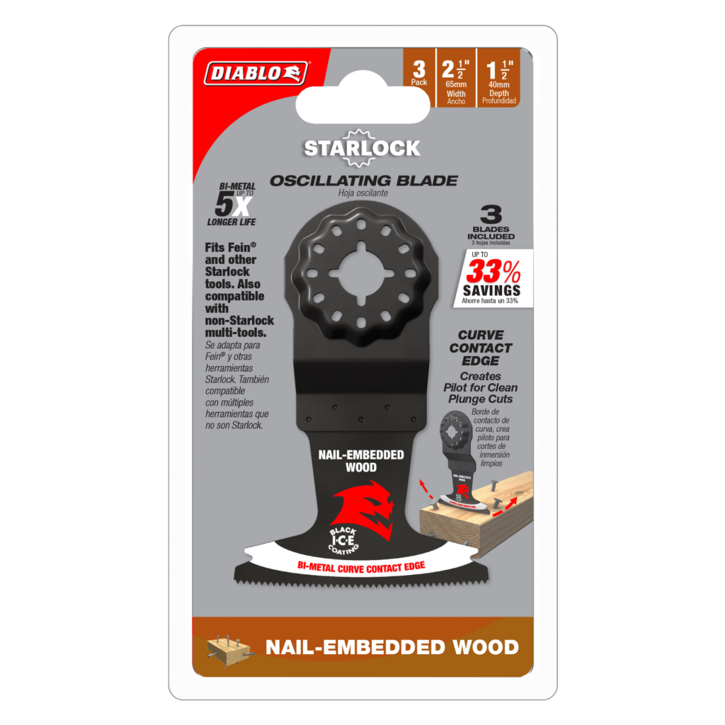 2-1/2" Demo Demon™ Starlock Bi-Metal Oscillating Blades for Nail-Embedded Wood (3-Pack)