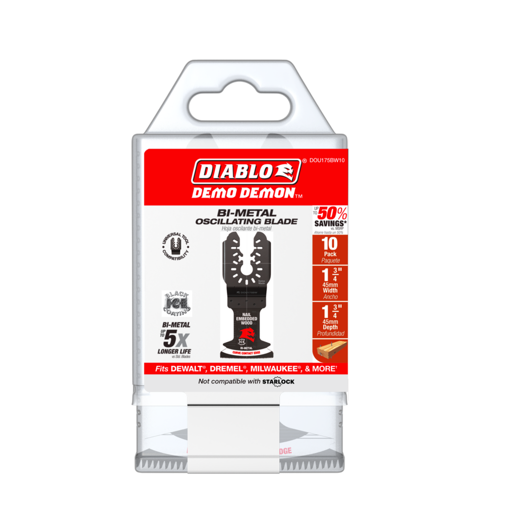 1-3/4" Diablo Demo Demon™ Bi-Metal Oscillating Blades for Nail-Embedded Wood (10-Pack)
