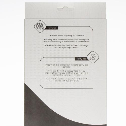 Black Dust Mask with 3 Carbon Filters