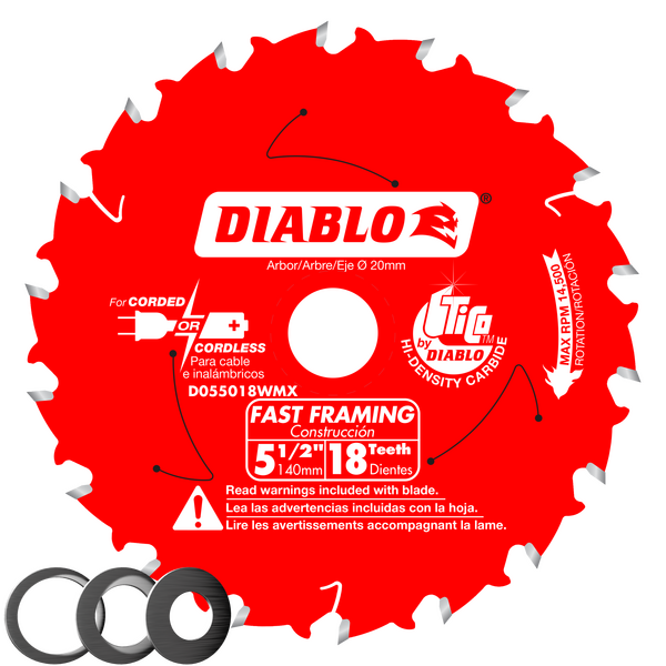5-1/2" x 18-Teeth Fast Framing Saw Blade for Wood