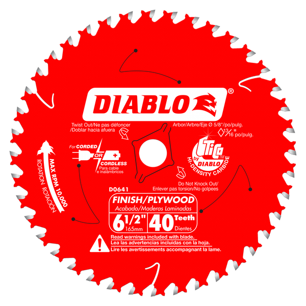 6-1/2" x 40-Teeth Finish Trim Saw Blade for Wood