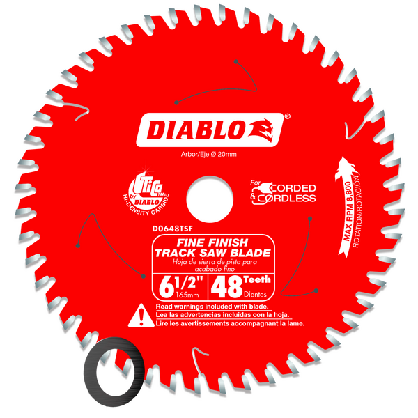 Diablo 6-1/2" 48-Teeth Track Saw Blade for Fine Finish and Plywood