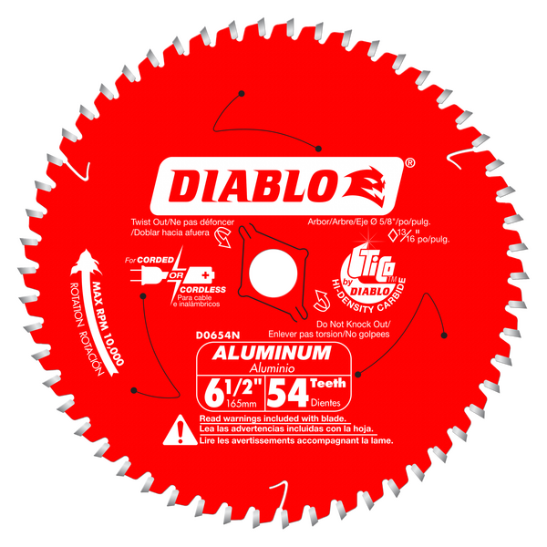 6-1/2" x 54-Teeth Saw Blade for Medium Aluminum