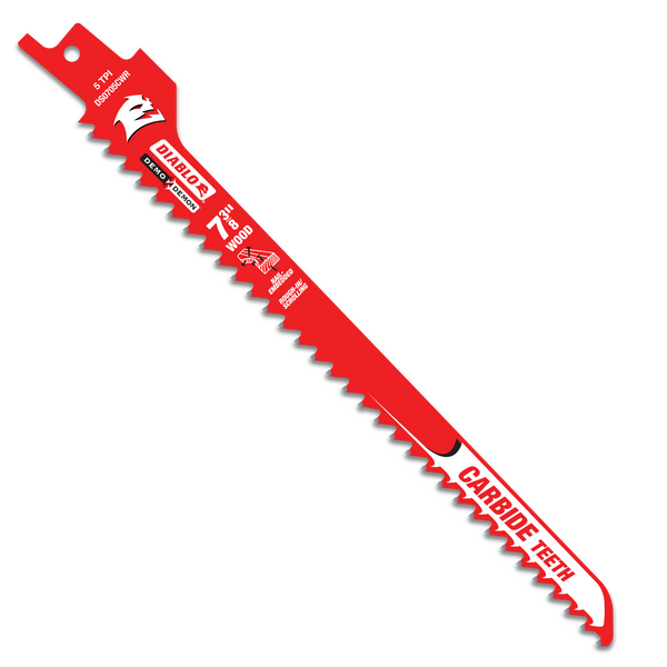 7-3/8" 5TPI Demo Demon™ Carbide Teeth Reciprocating Saw Blades for Rough-In/Scrolling