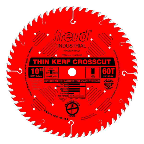 10" Thin Kerf Fine Finish Crosscut Blade