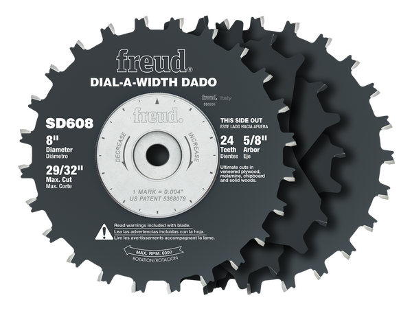8" Dial-A-Width Stacked Dado Sets